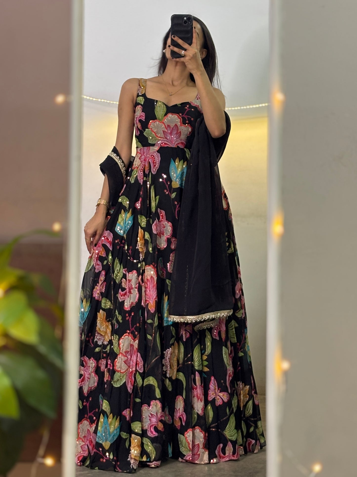 Aria printed long Anarkali