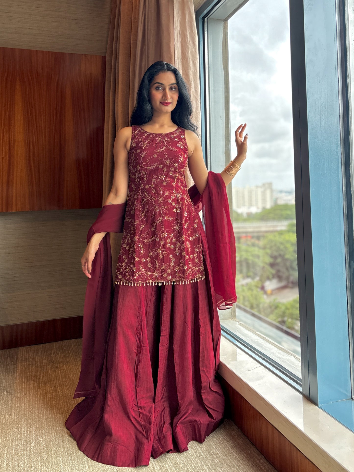 Diya kurta palazzo set