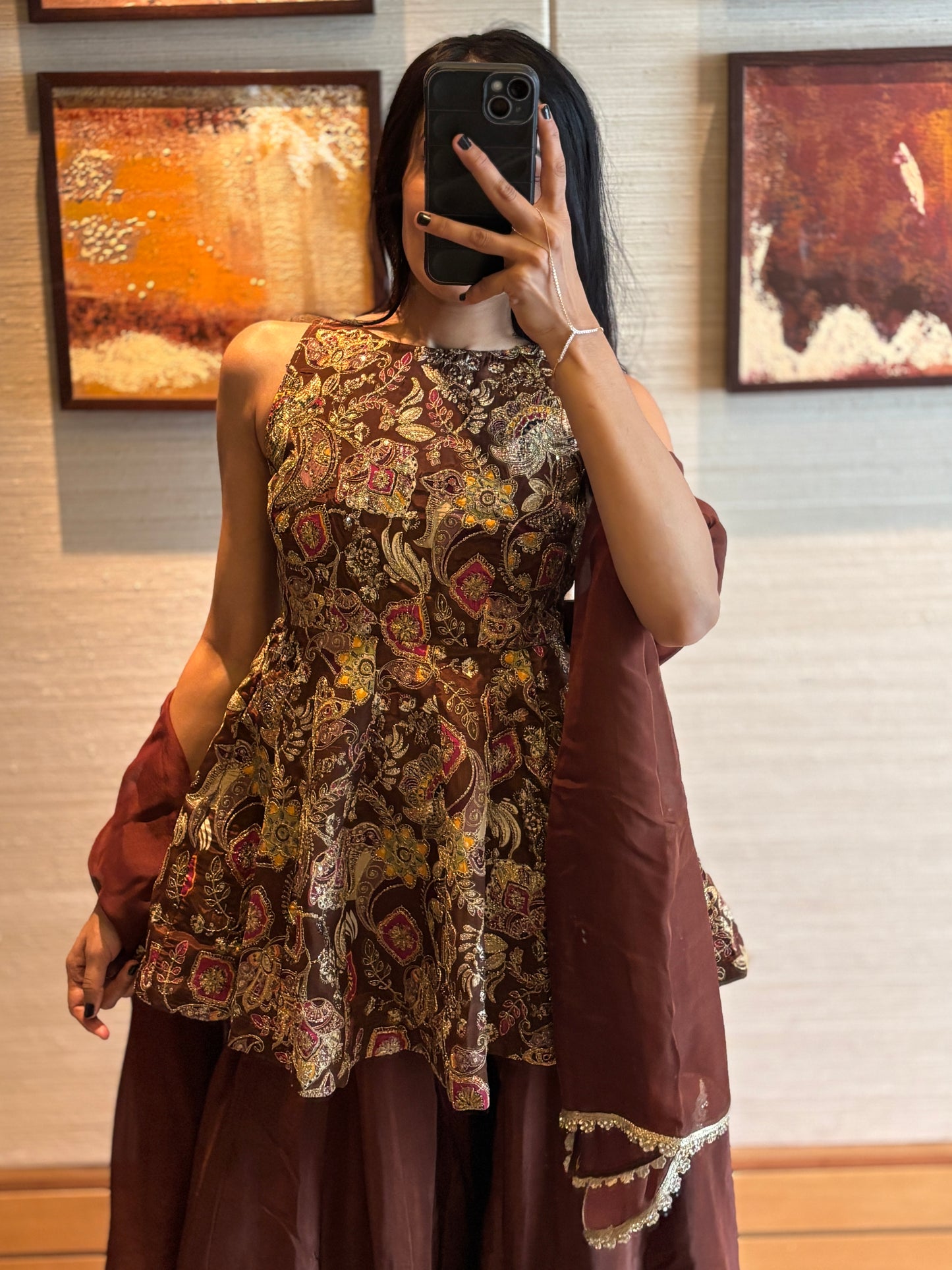 Ivana peplum palazzo set