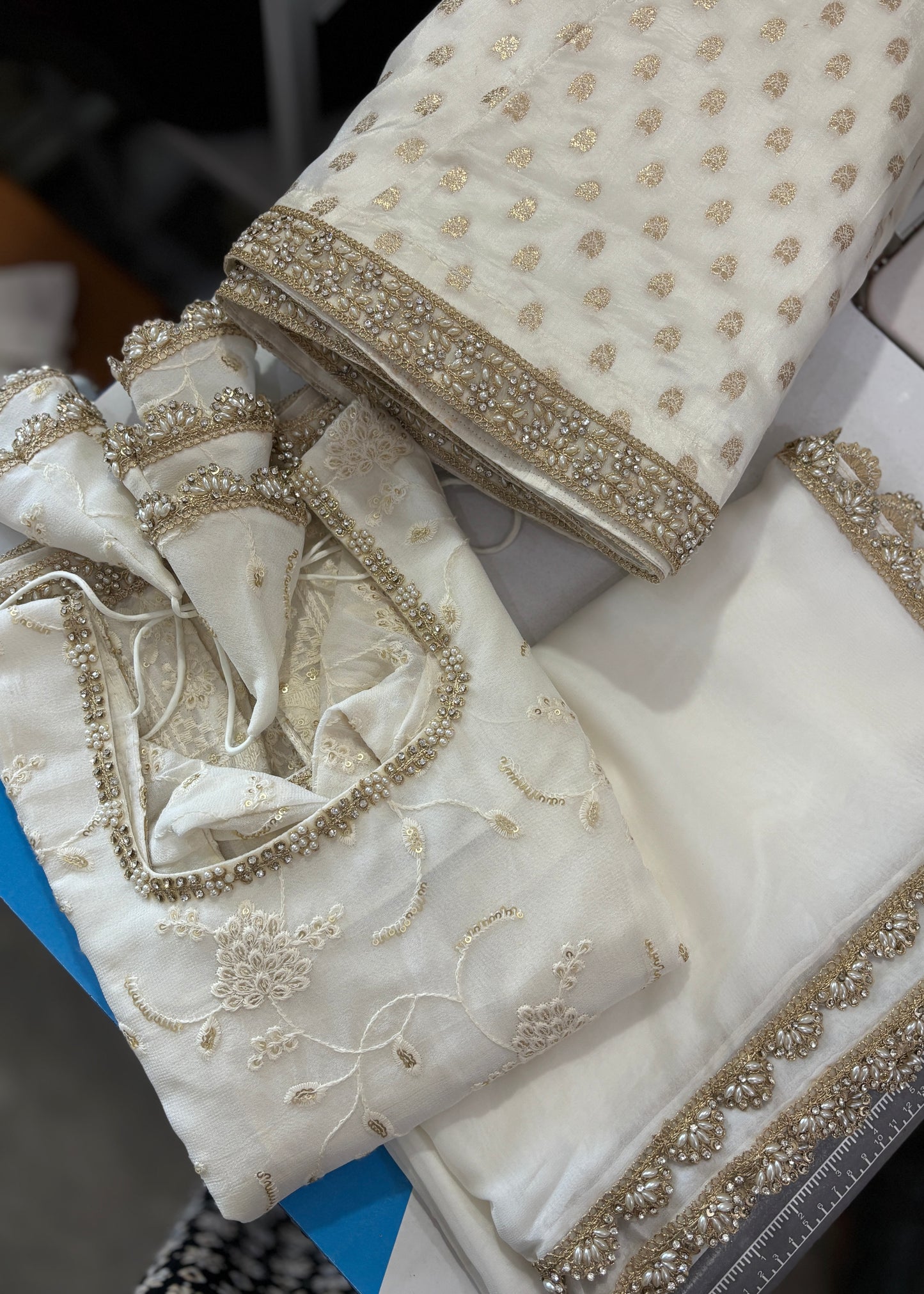 Off white kurta and gharara set