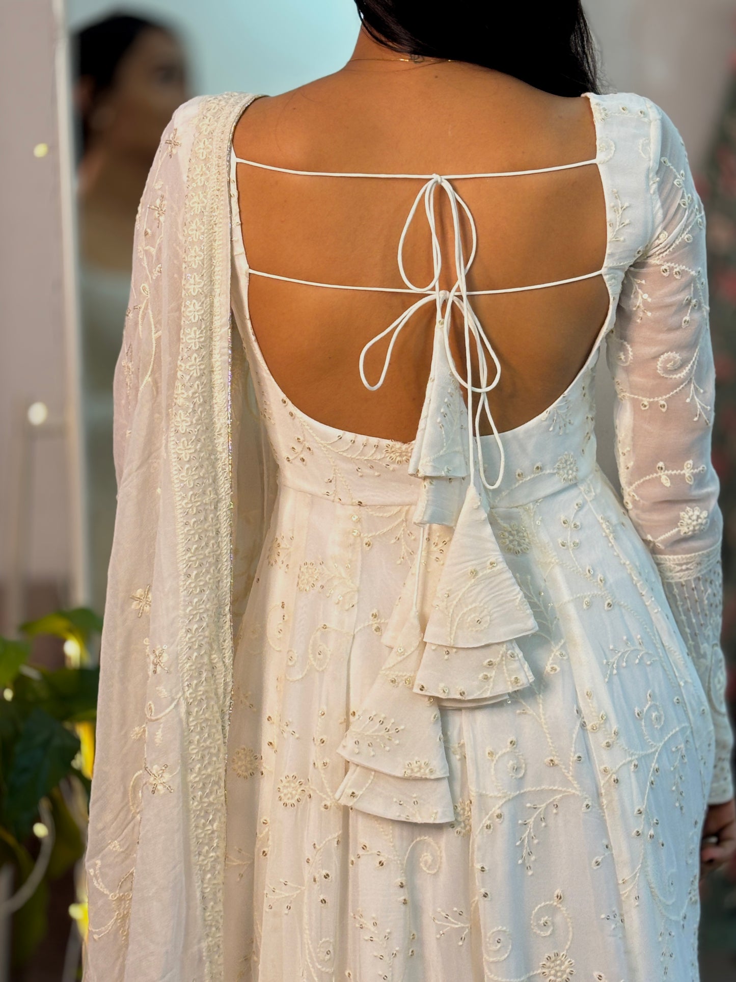 Meera off white Anarkali set