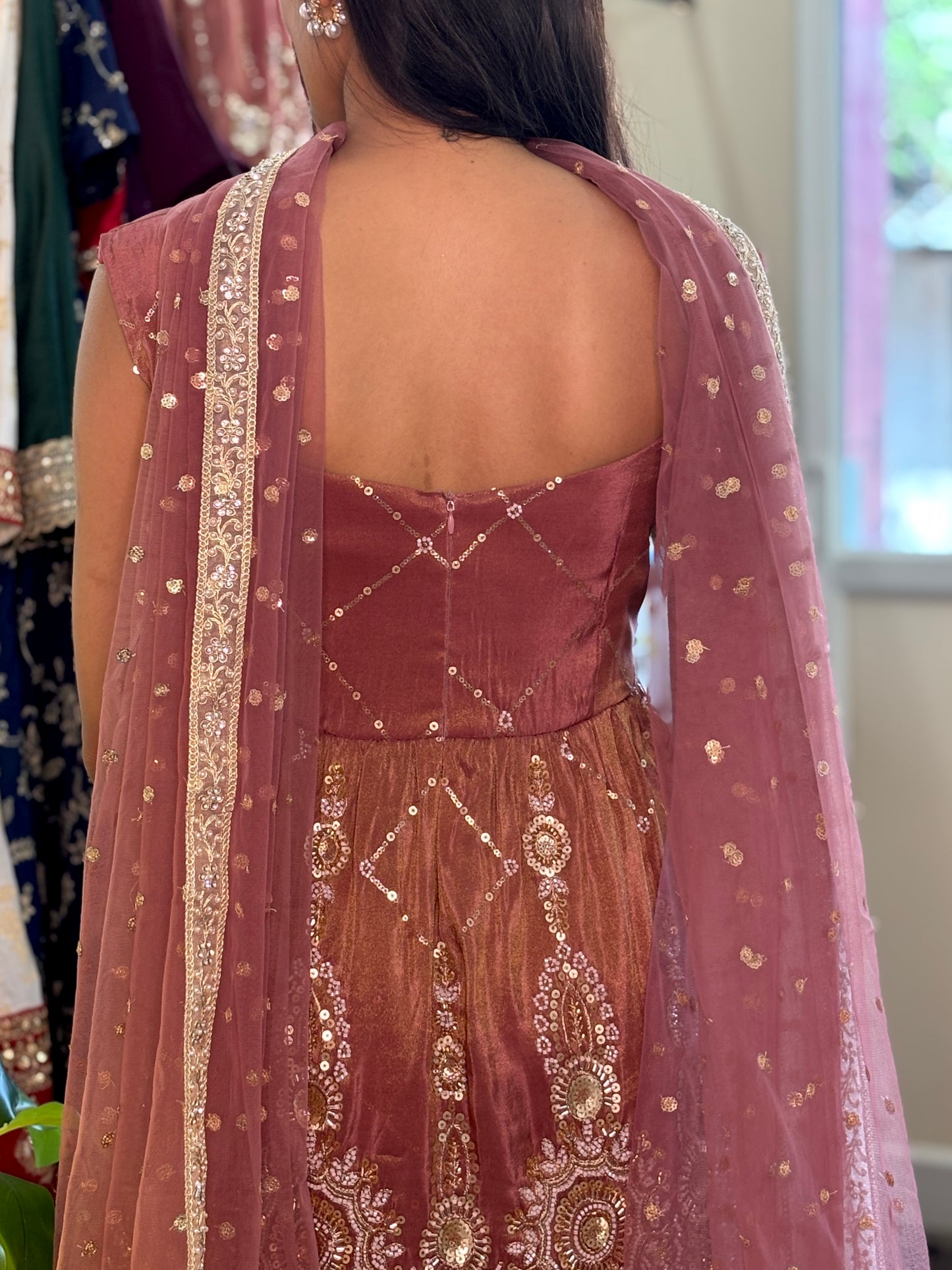 Mauve heavy work tissue suit set