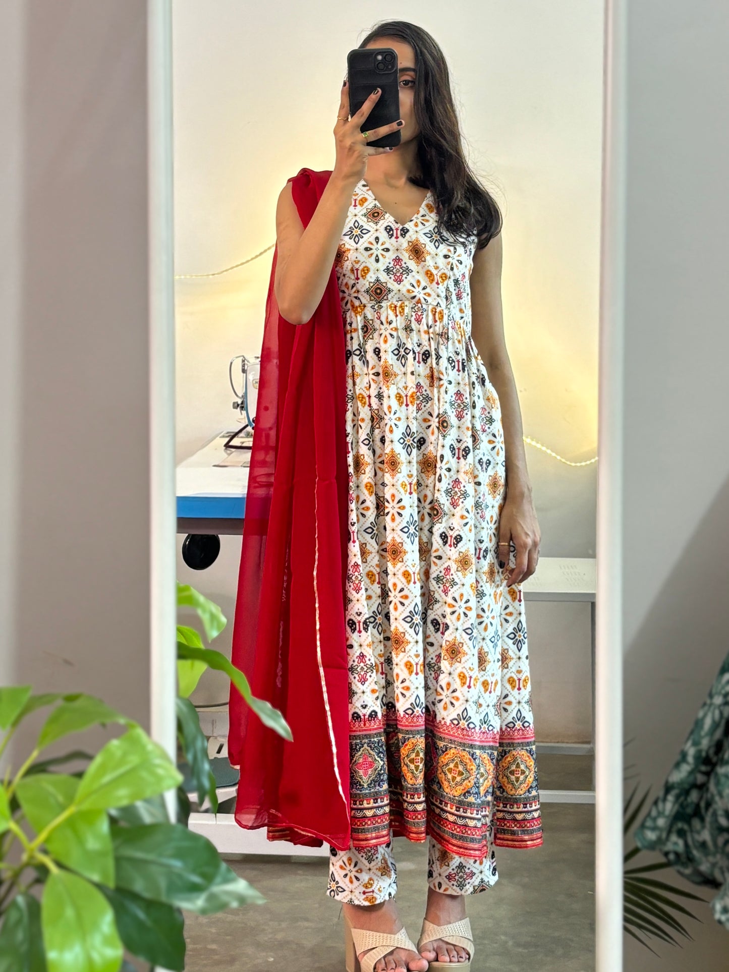 Rayon printed Nyra kurti suit set