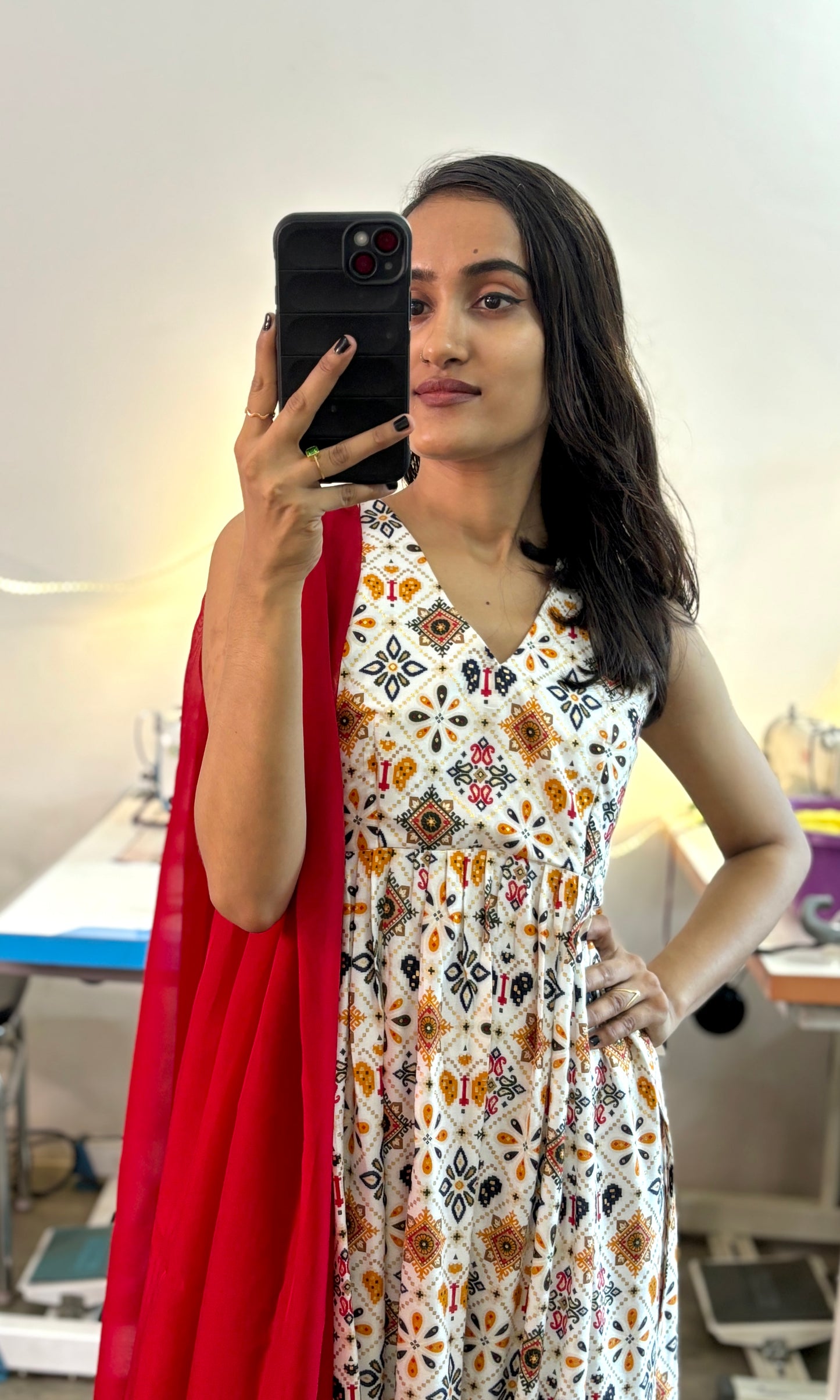 Rayon printed Nyra kurti suit set