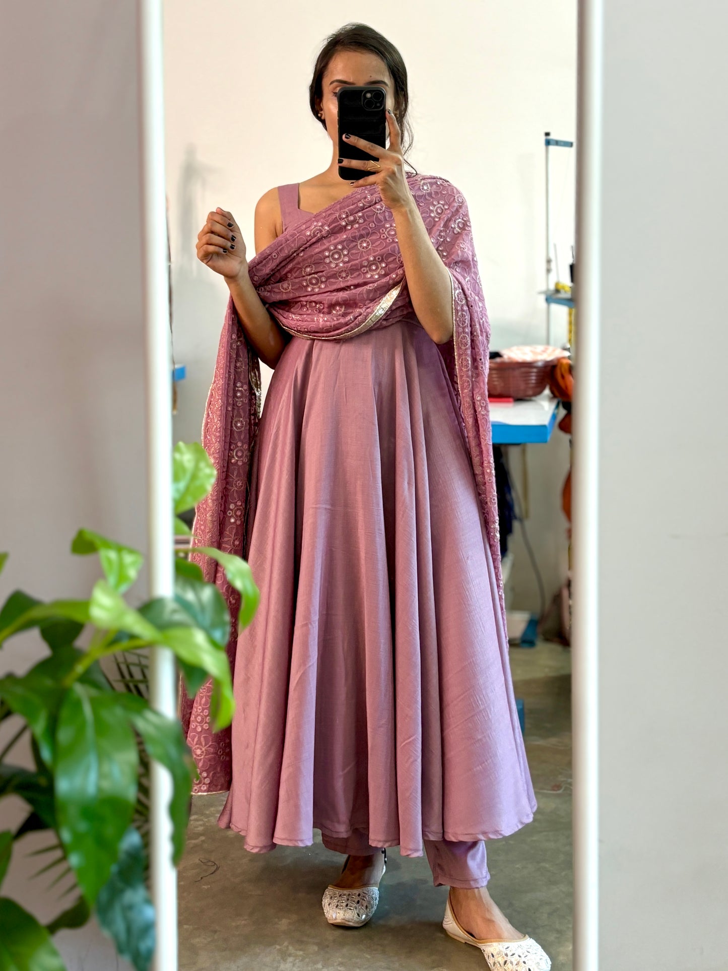 Mauve Anarkali set