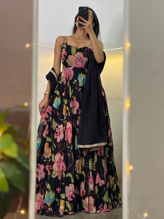 Aria printed long Anarkali