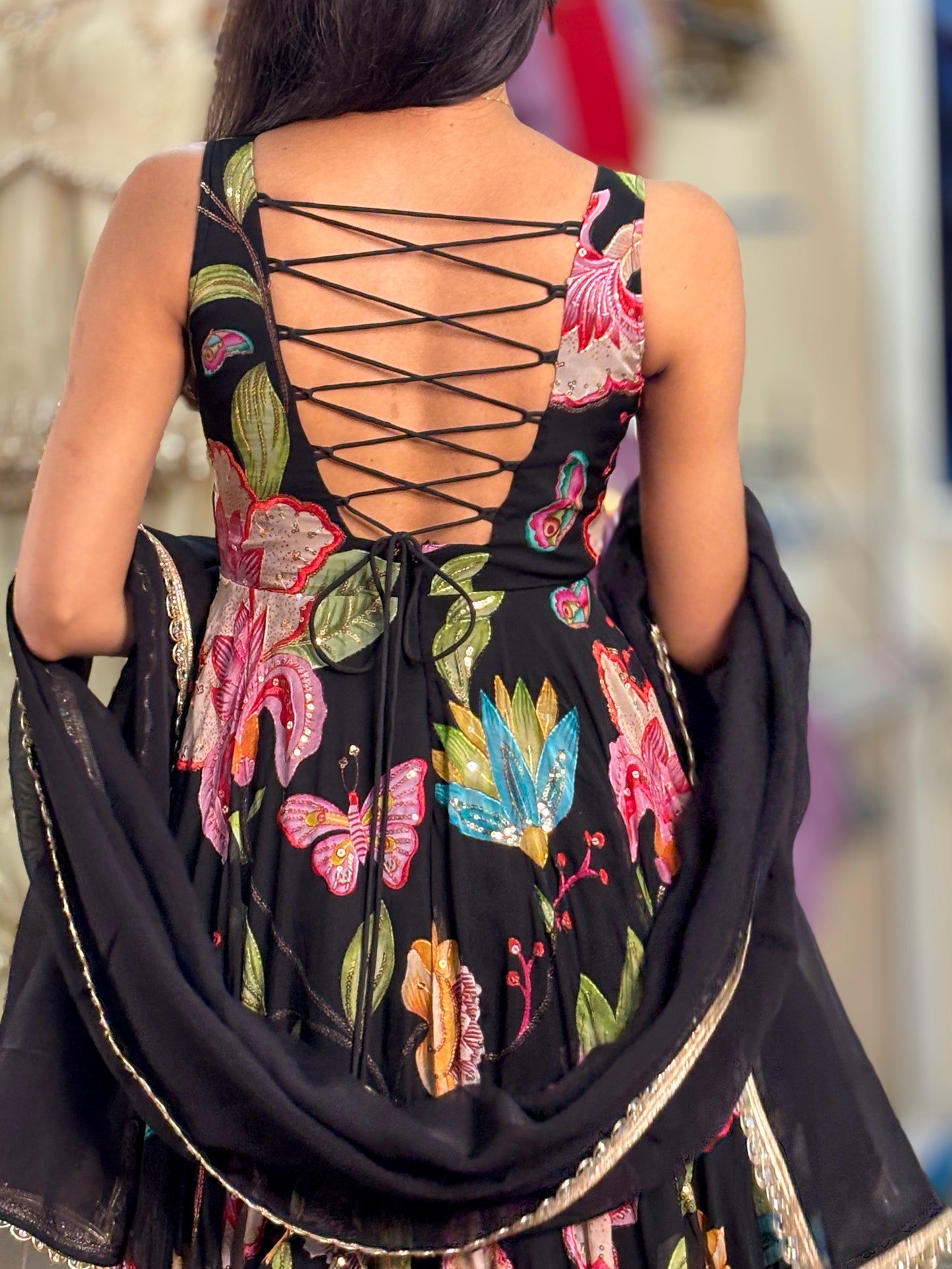 Aria printed long Anarkali