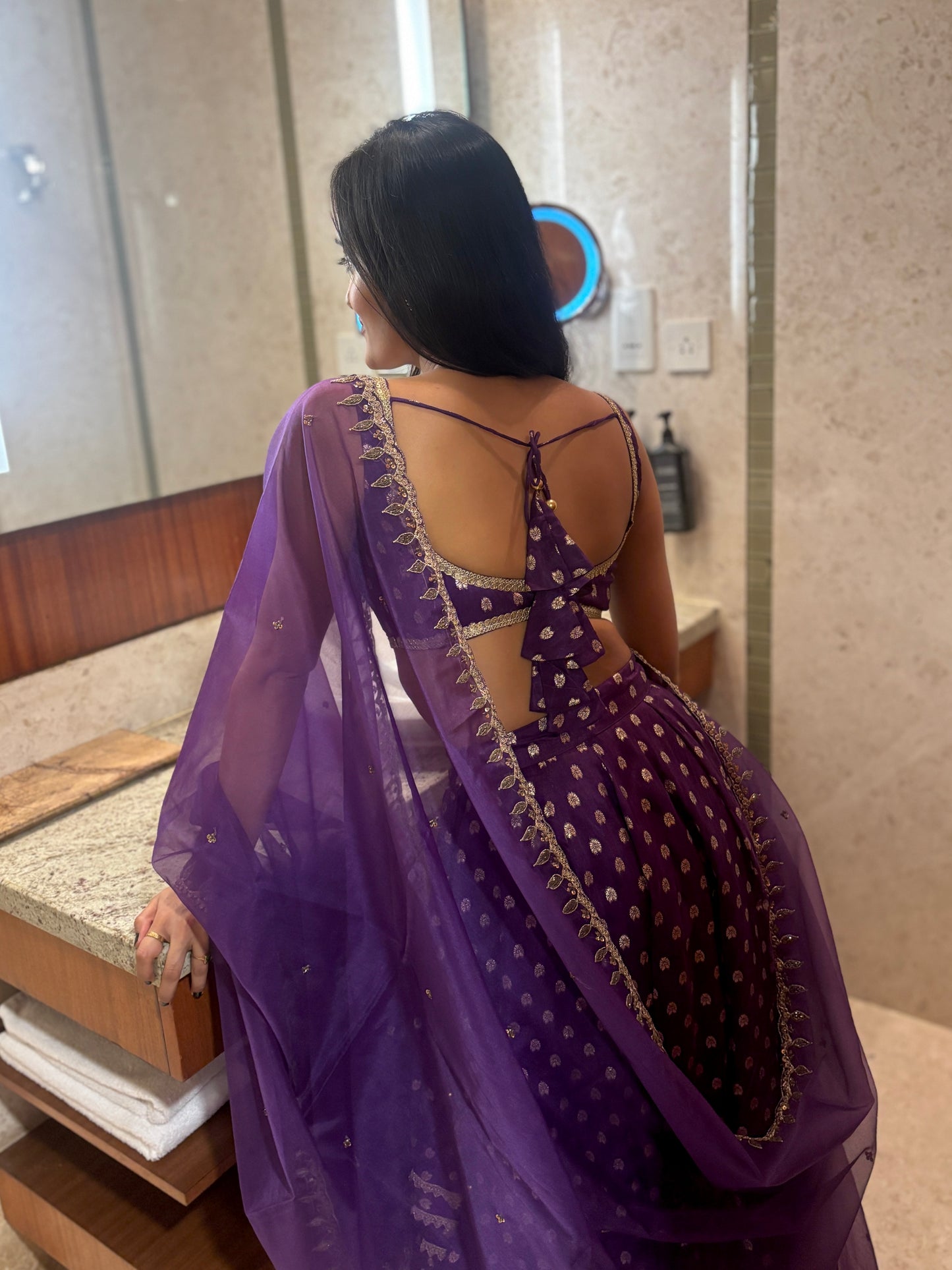 Anvi silk lehenga with hand work dupatta set