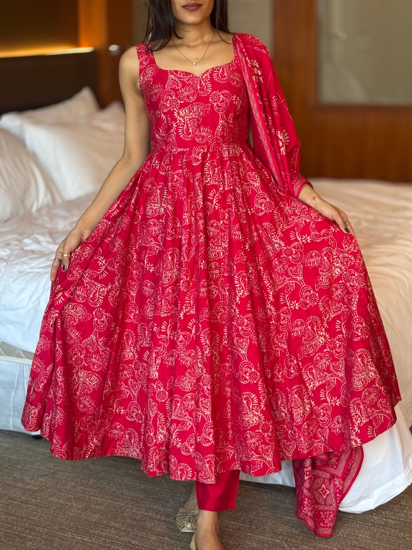 Nisha printed Anarkali set