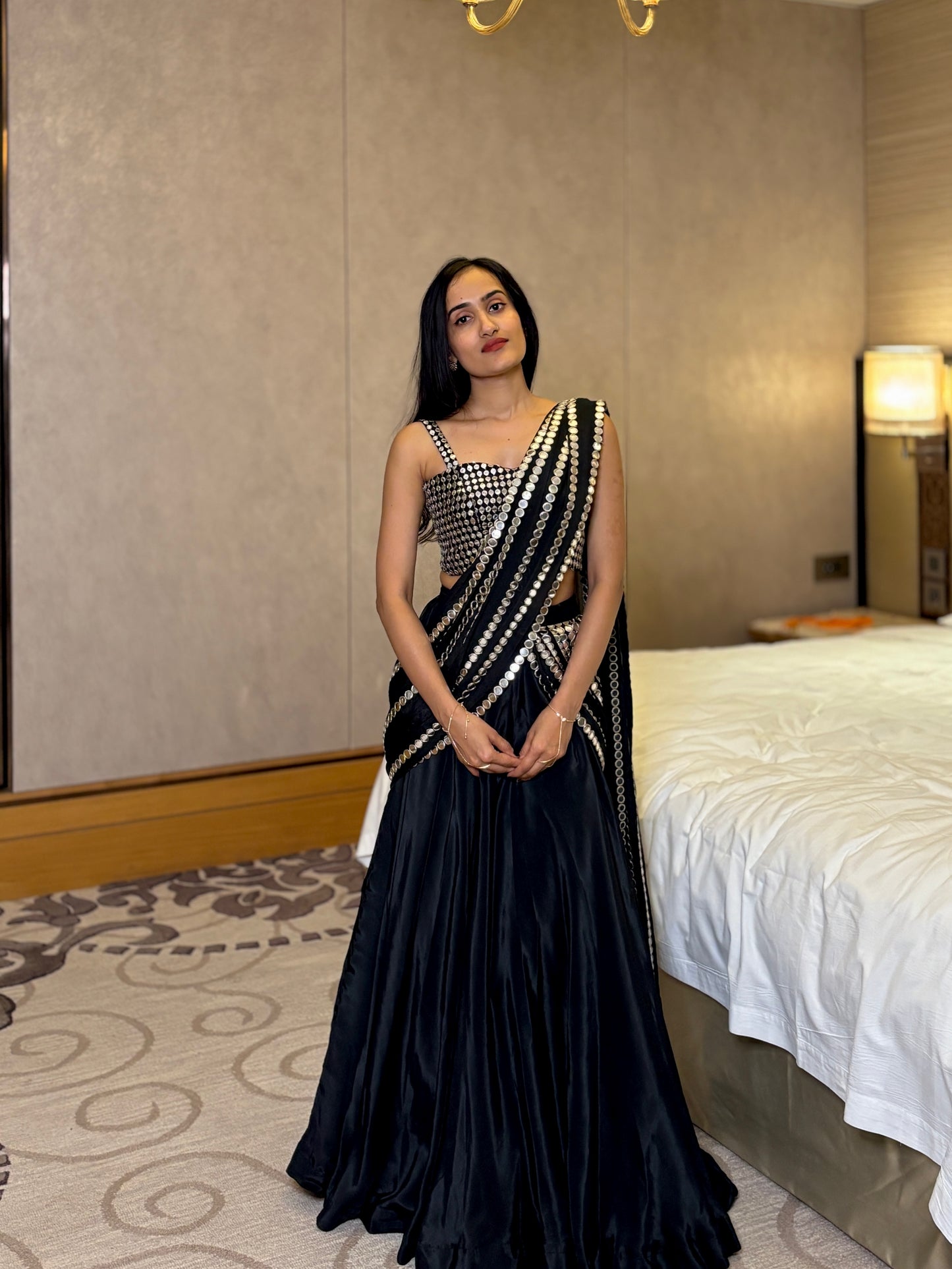 Sana predraped lehenga-saree set