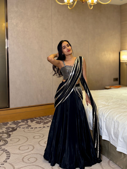 Sana predraped lehenga-saree set