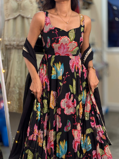 Aria printed long Anarkali