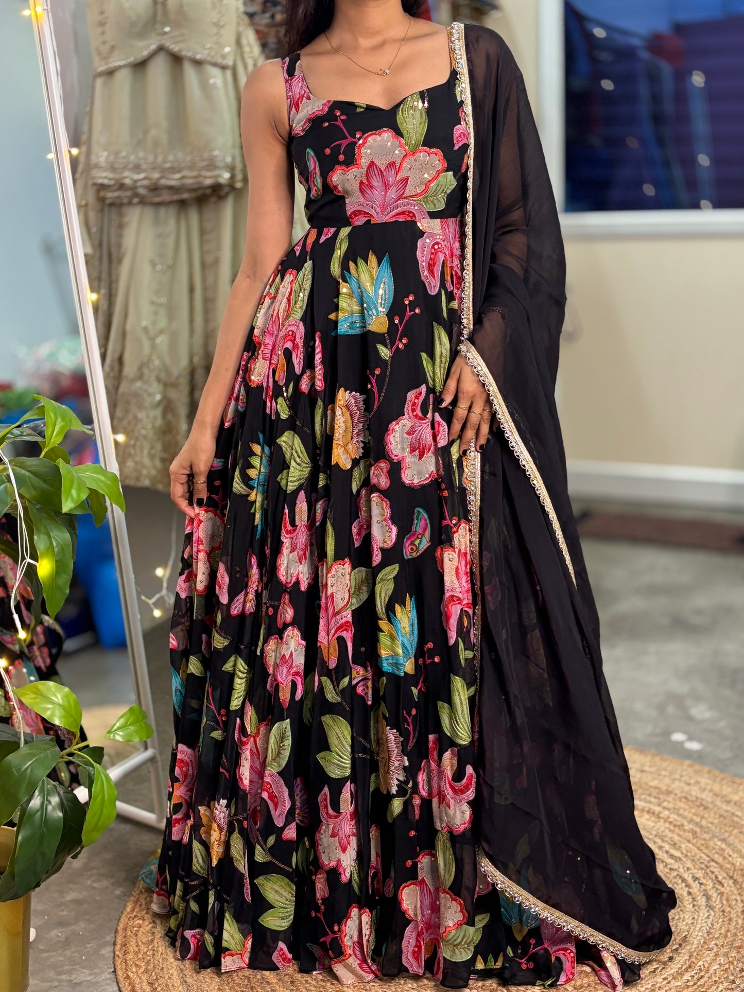 Aria printed long Anarkali