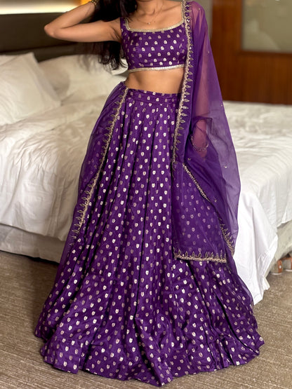 Anvi silk lehenga with hand work dupatta set