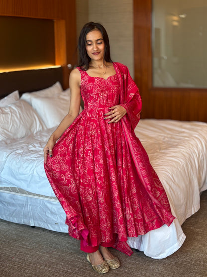 Nisha printed Anarkali set