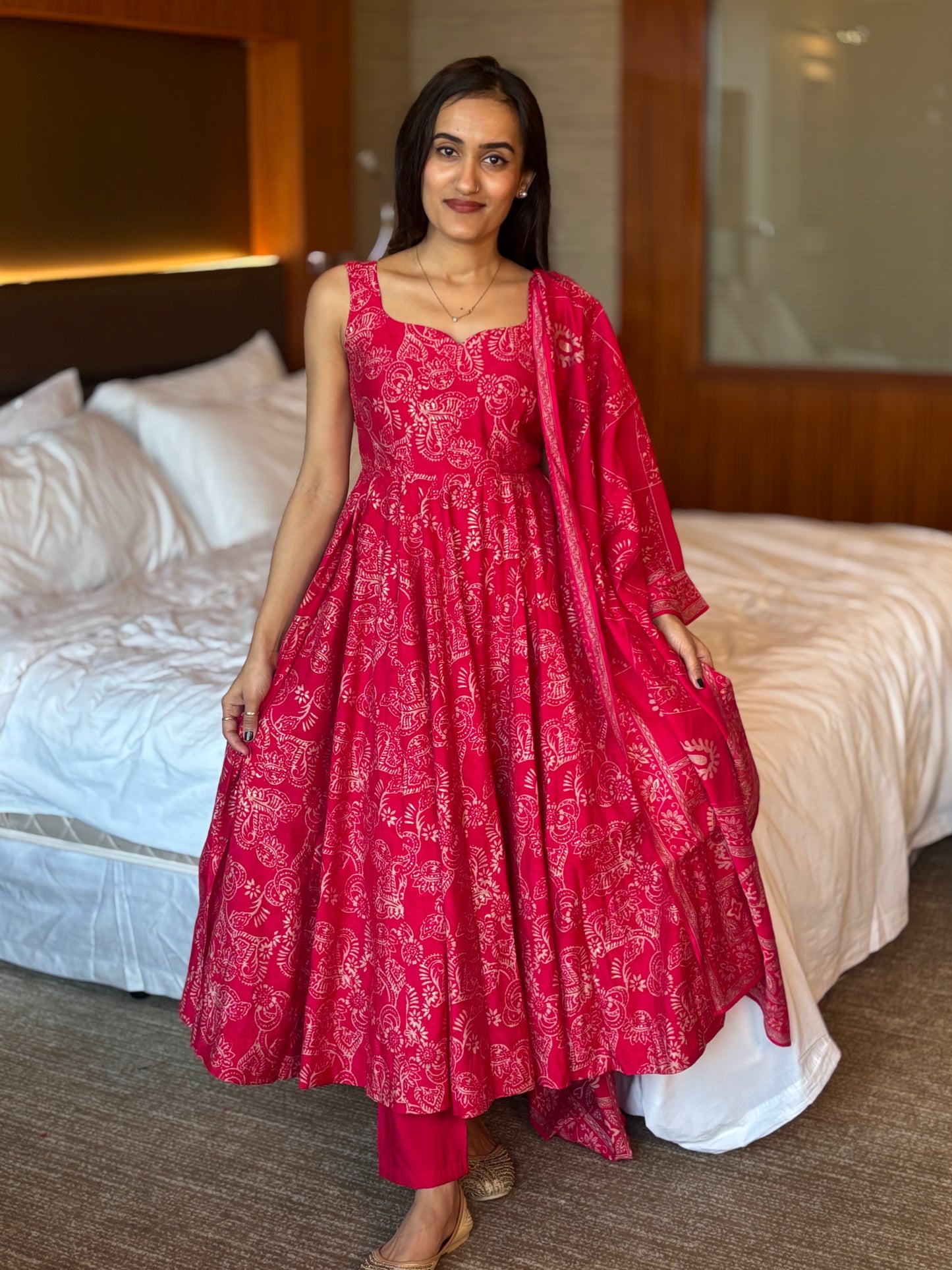 Nisha printed Anarkali set