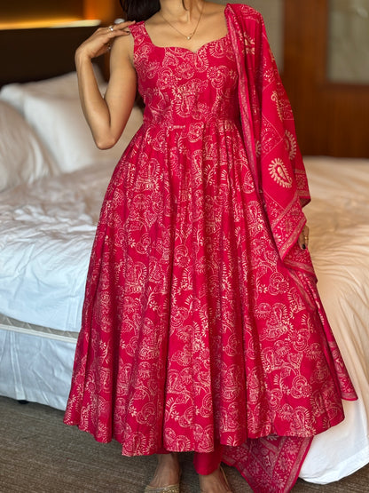 Nisha printed Anarkali set