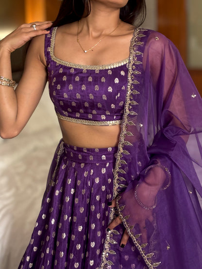 Anvi silk lehenga with hand work dupatta set
