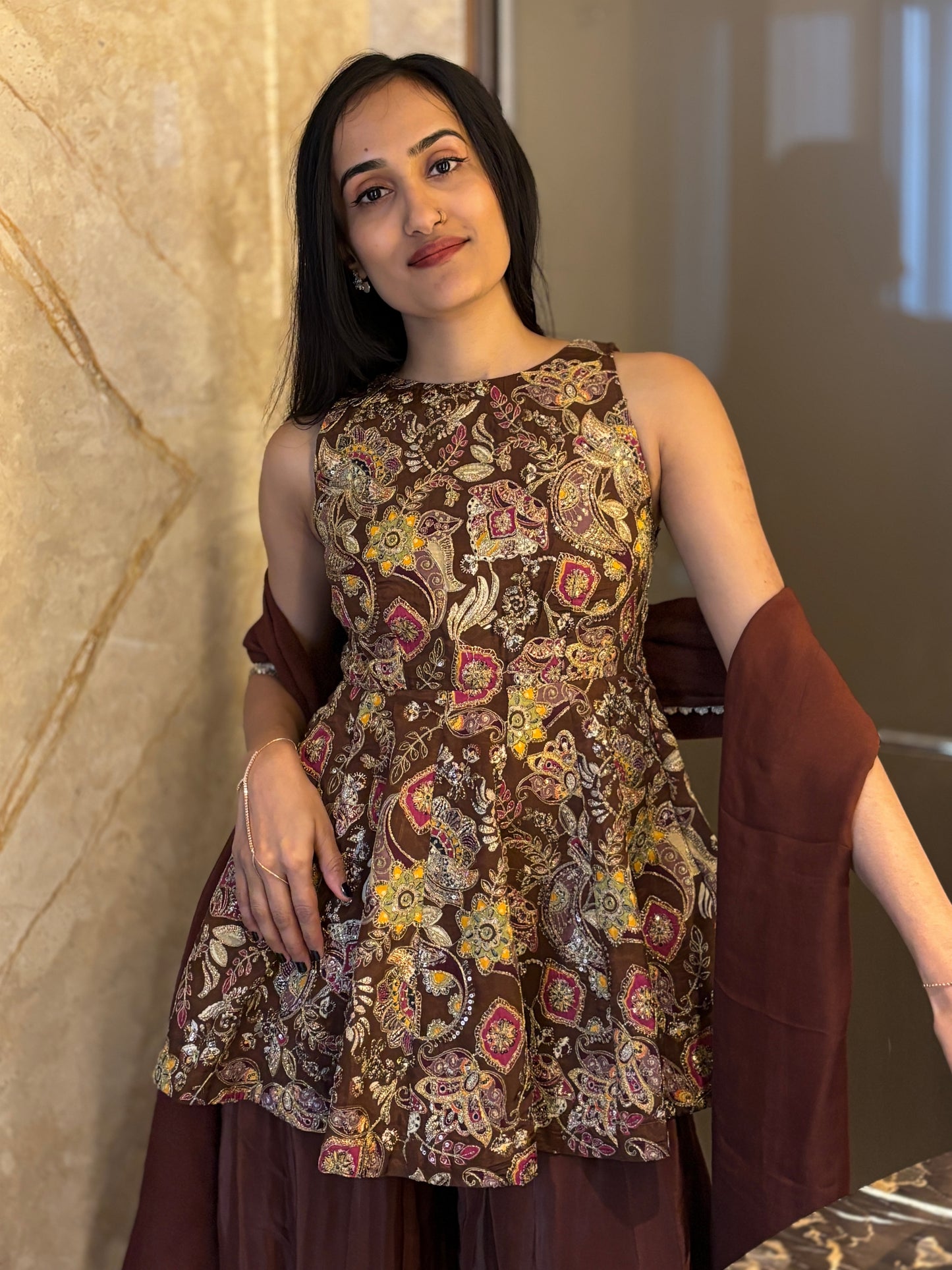 Ivana peplum palazzo set
