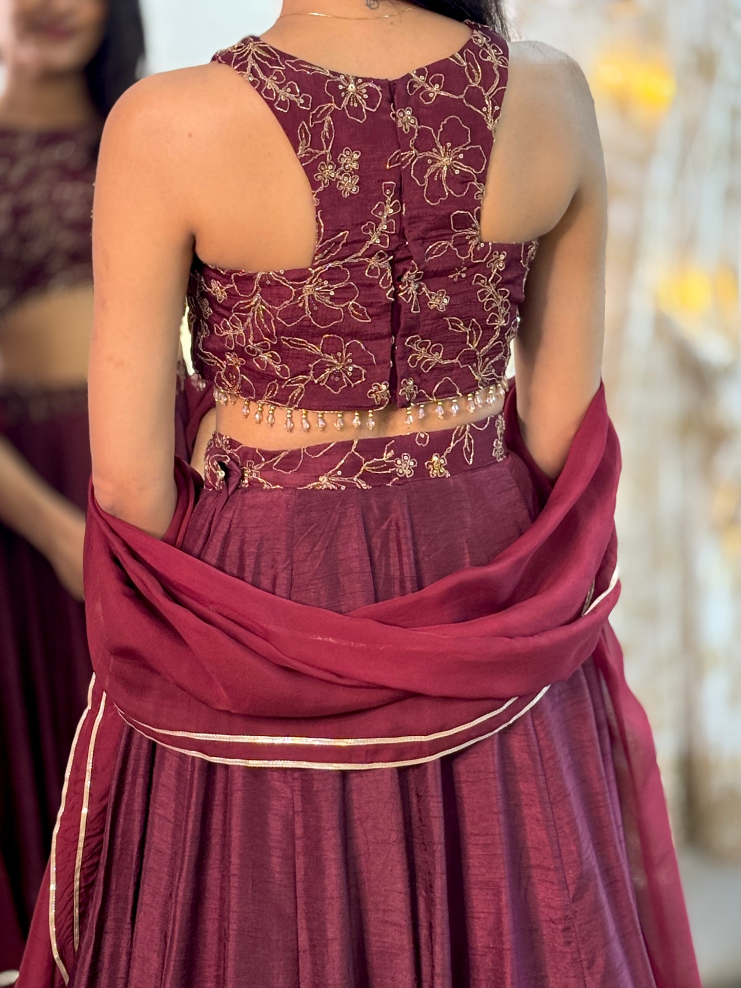 Raina maroon lehenga set
