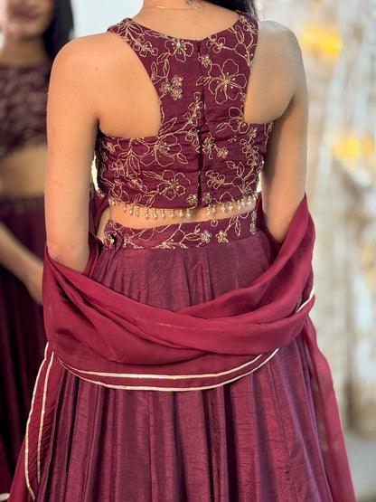Raina maroon lehenga set