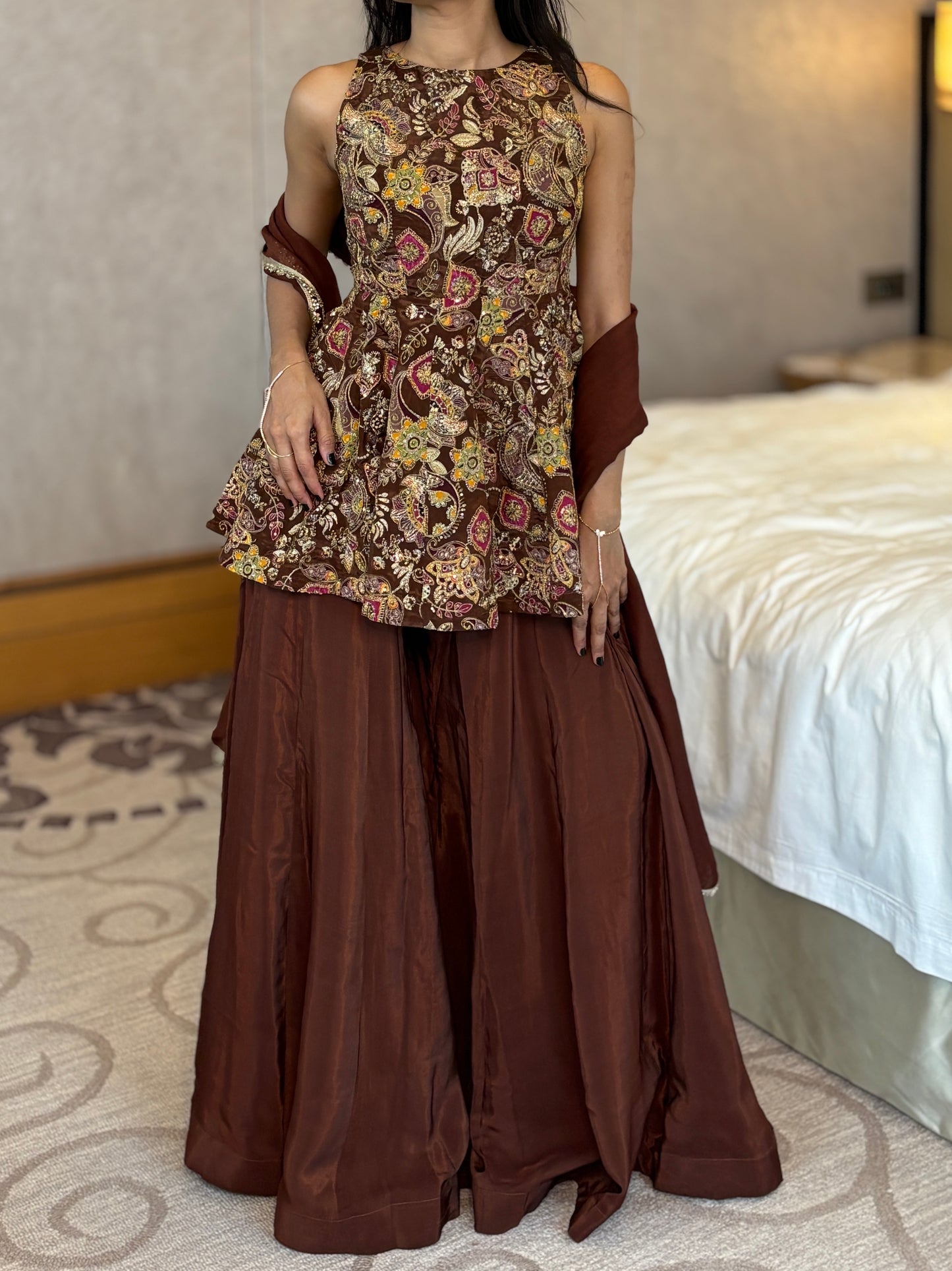 Ivana peplum palazzo set