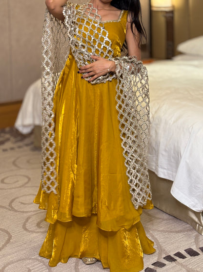 Eshani yellow Anarkali set