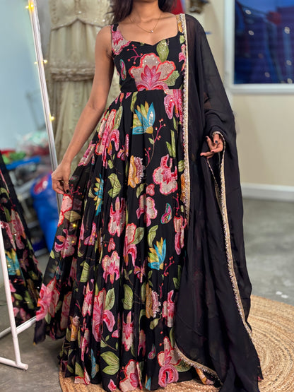 Aria printed long Anarkali
