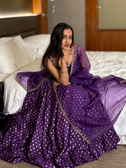 Anvi silk lehenga with hand work dupatta set