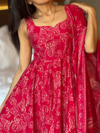 Nisha printed Anarkali set