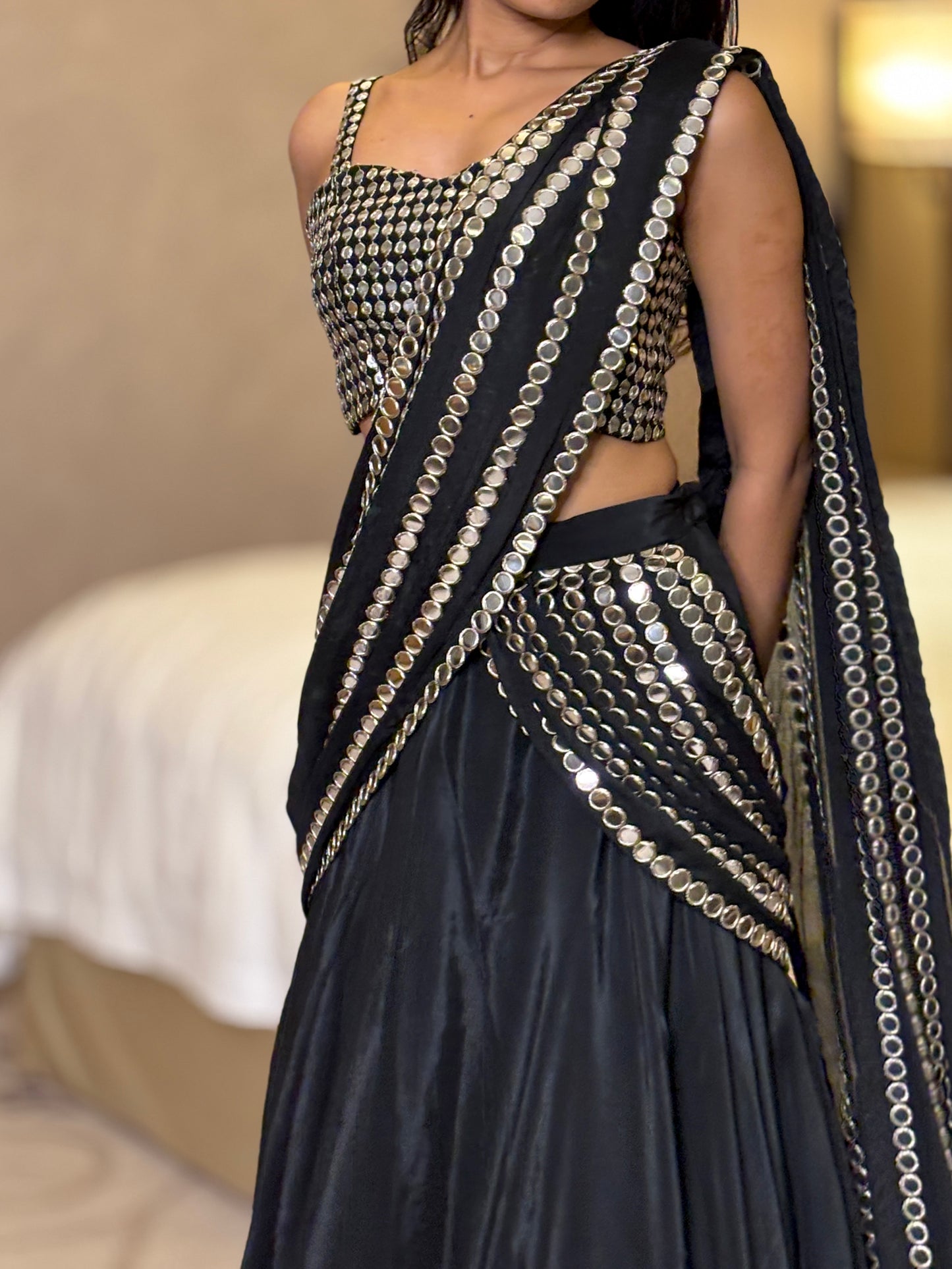 Sana predraped lehenga-saree set
