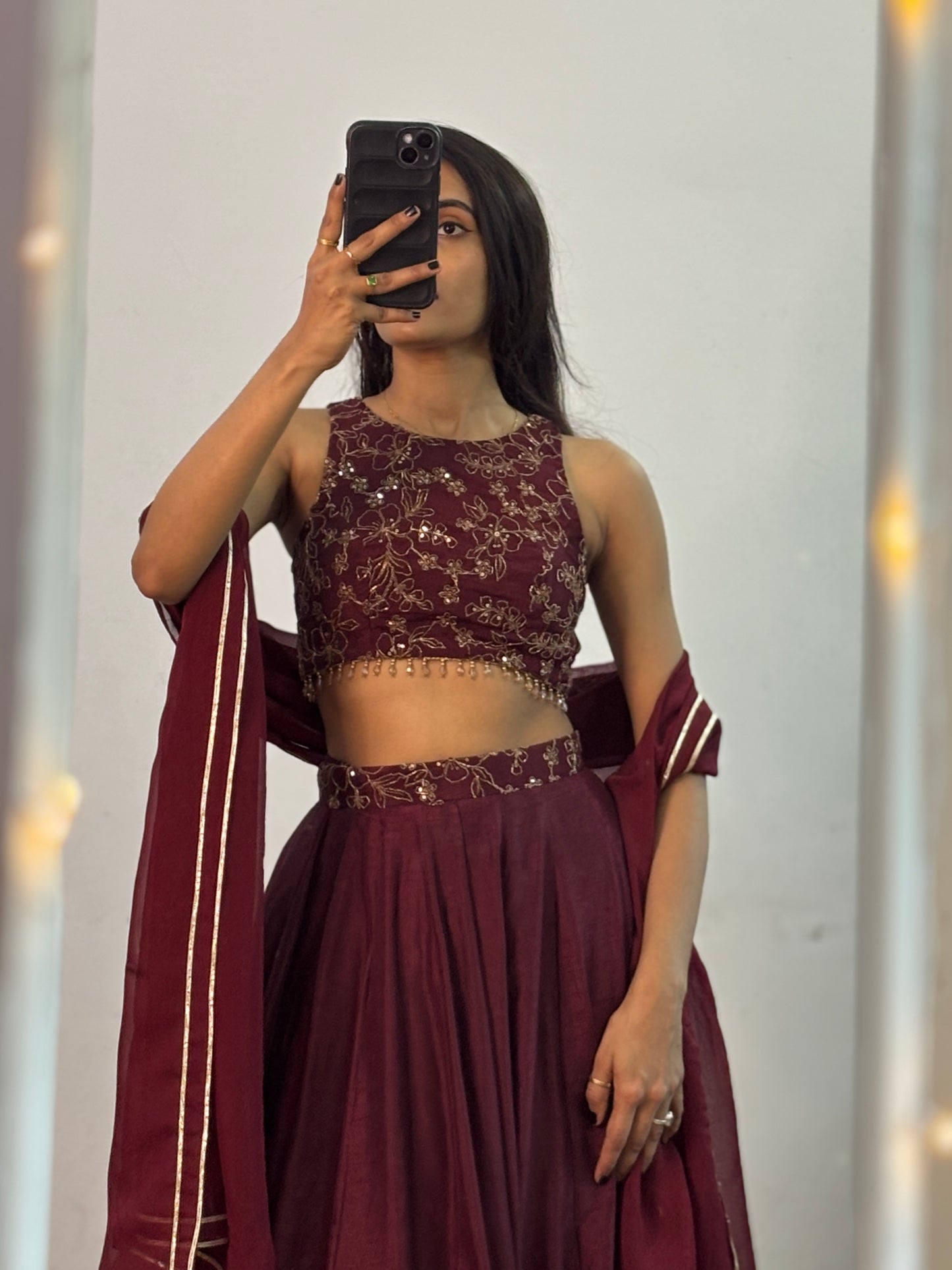 Raina maroon lehenga set