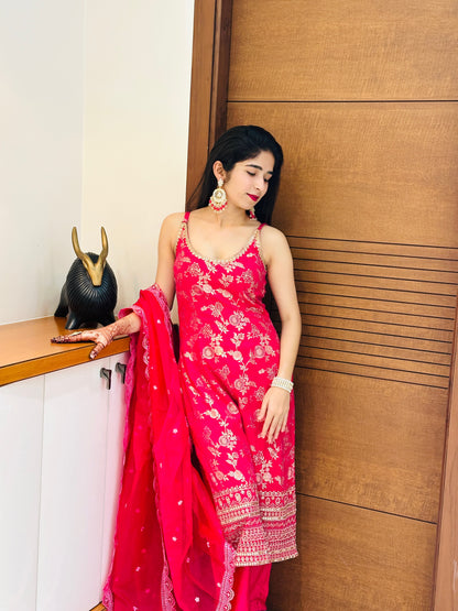 Red Banarasi Suit set