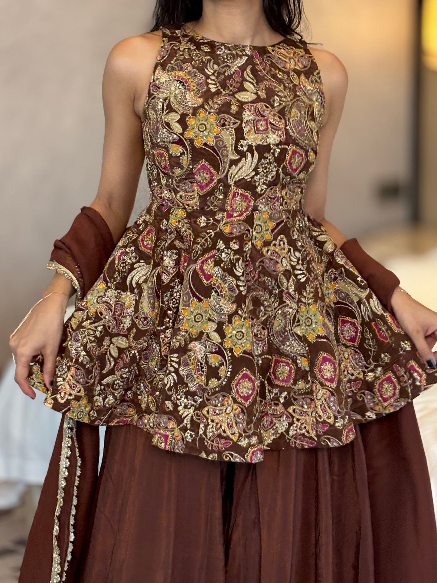 Ivana peplum palazzo set