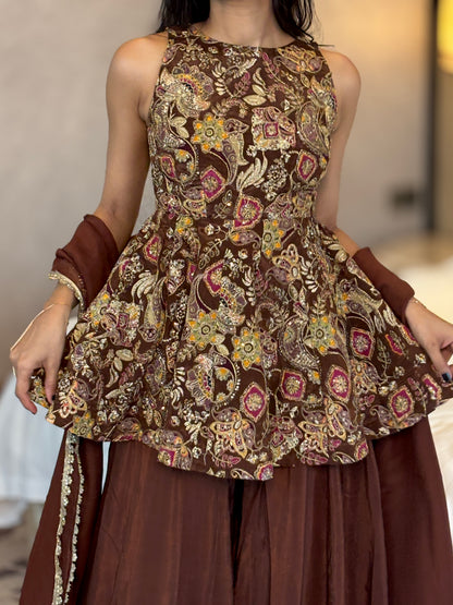 Ivana peplum palazzo set