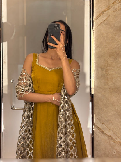 Eshani yellow Anarkali set