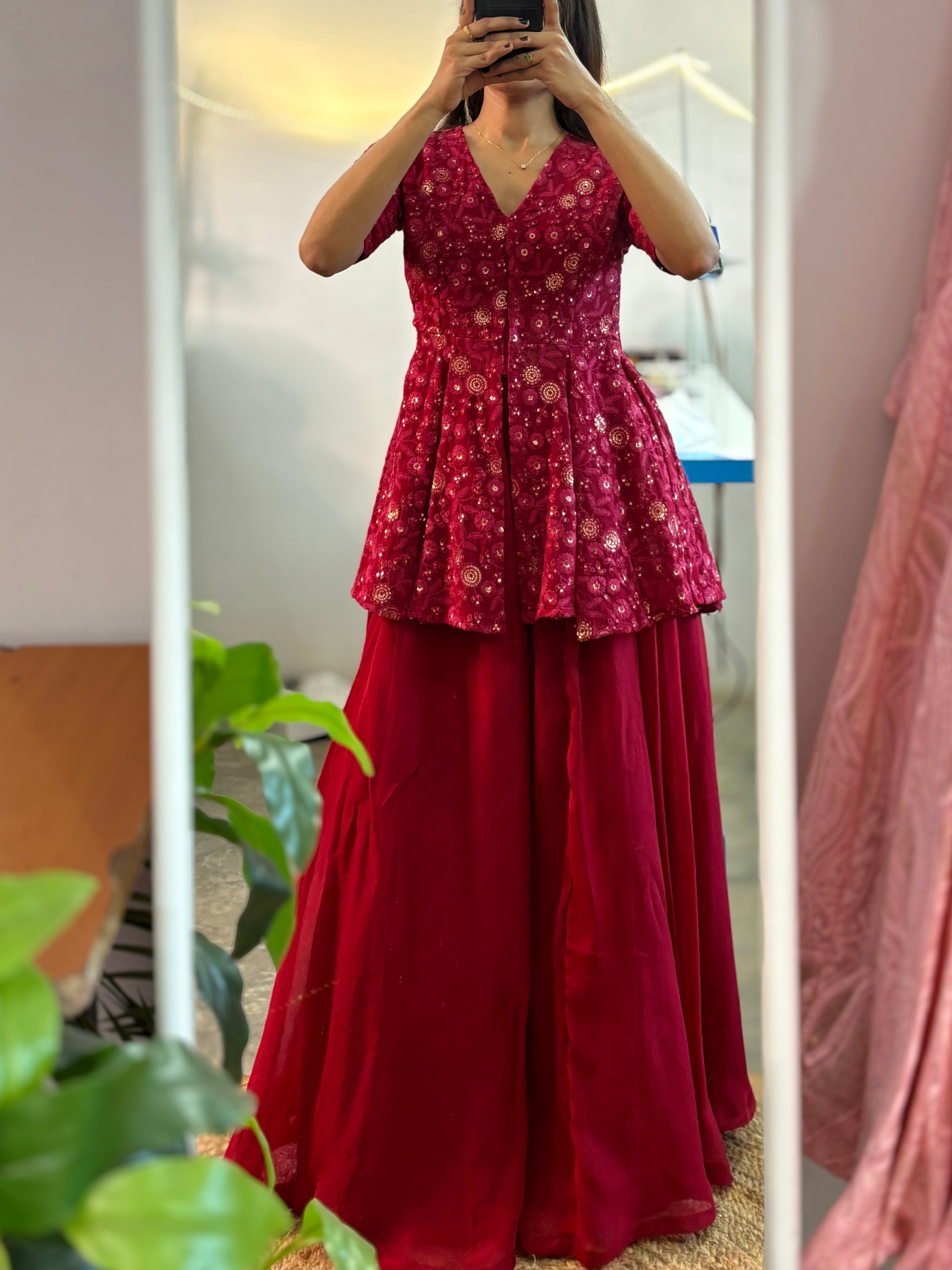 peplum dress with plazo Pakistani Traditional Peplum Dresses Pakistani Bridal Dress- Inspired By Umsha By Uzma Baber Bridal Peplum Top