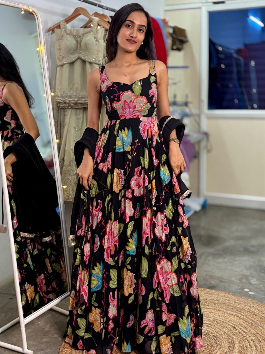 Aria printed long Anarkali