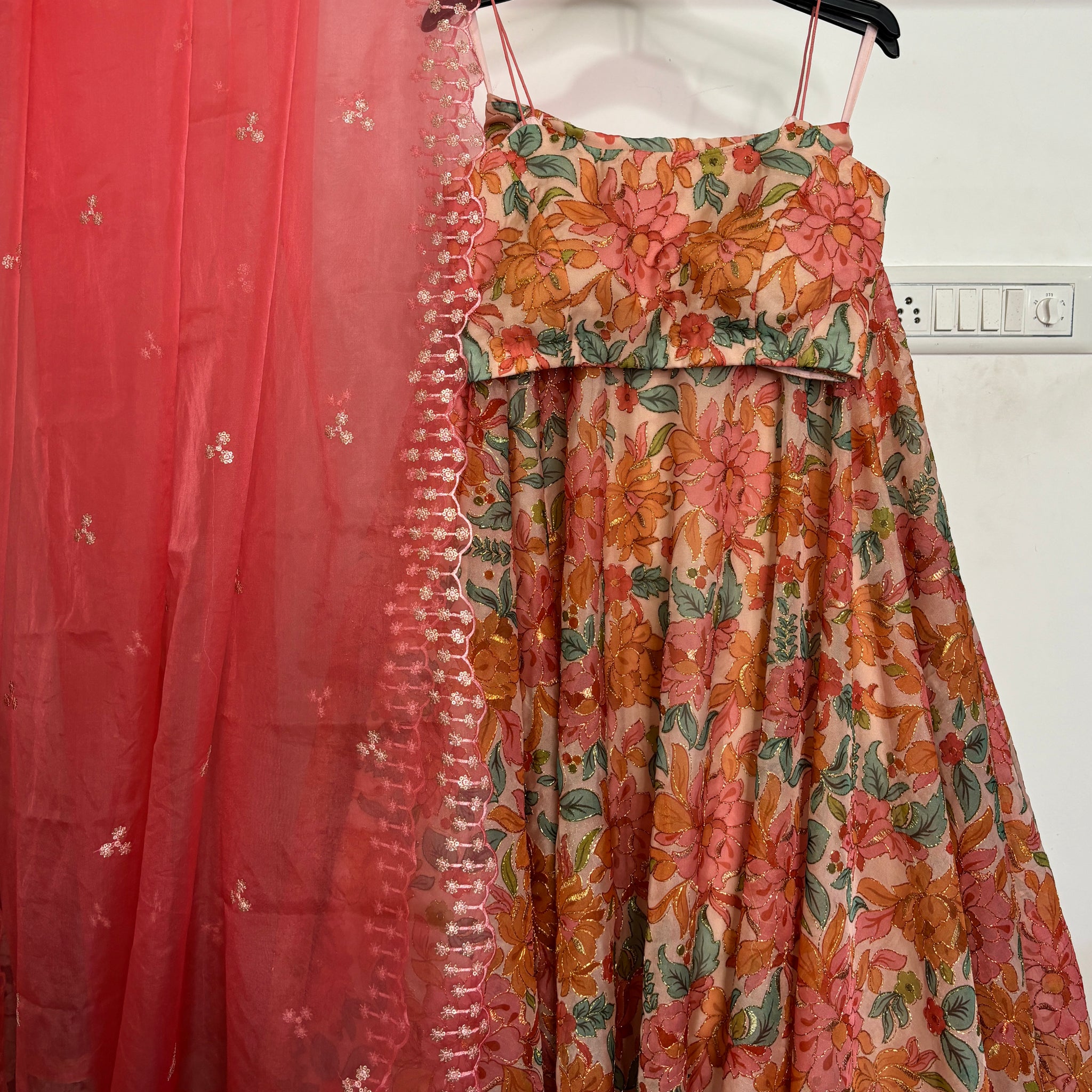 Floral organza lehenga set