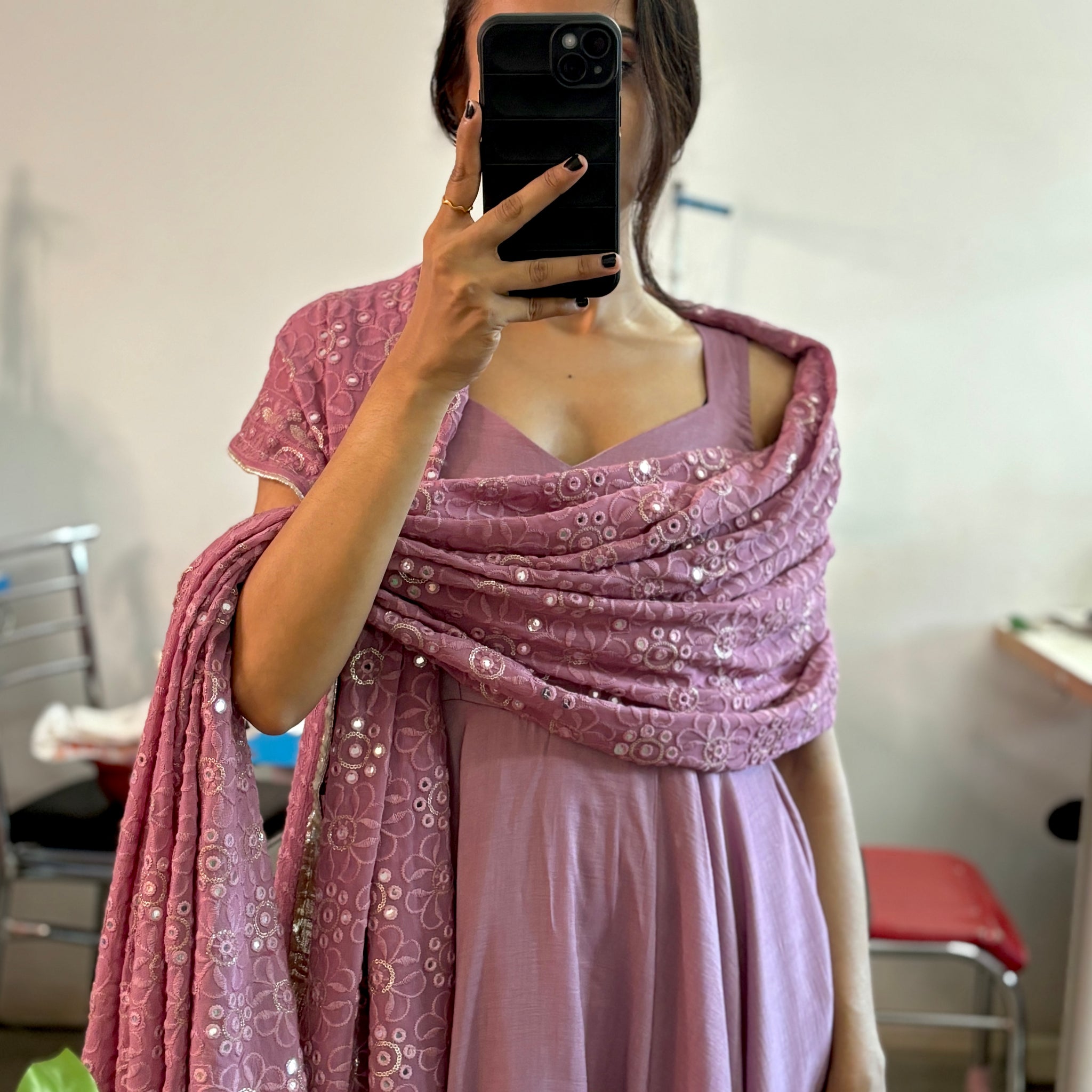 Mauve Anarkali set