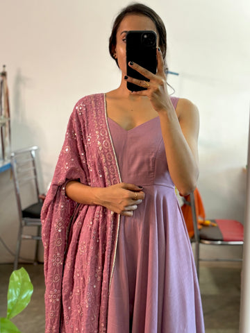 Mauve Anarkali set